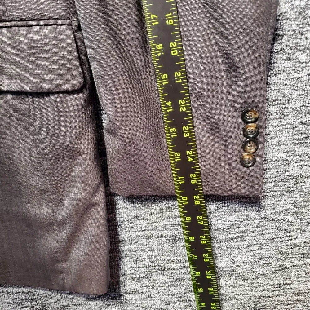Jos A Bank Mens 48R Wool Suit Jacket Blazer Brown Gray 2 Button Sport Coat